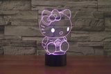 3D 7 Color Hello Kitty Illusion Lamp V1