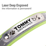 Personalized Reflective Leather Dog Collar With Custom Name Tags!