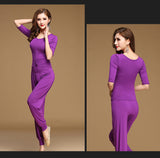 Modern Style V2 - Open Belly Top, Belt, And Pants Dance Set