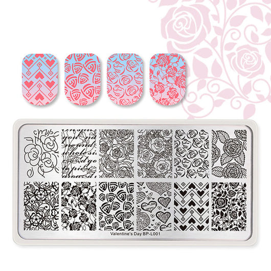 Stamping Template #1 - Valentine's Day Theme | 5 Patterns To Choose From!