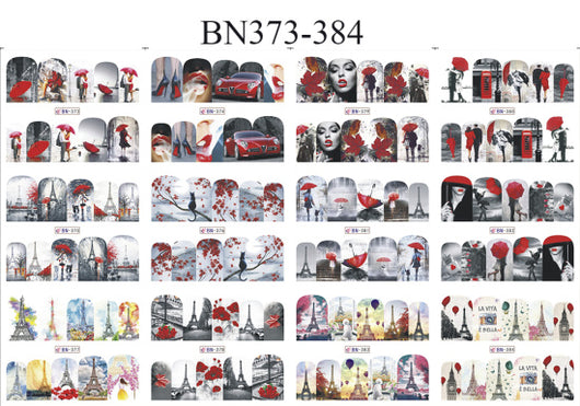 Special Set #2 - 12 Designs Per Big Sheet | Valentine Inspired Nail Art Decals