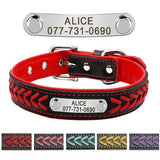 Personalized Embroidered Leather Dog Collar With Custom Name Tags!